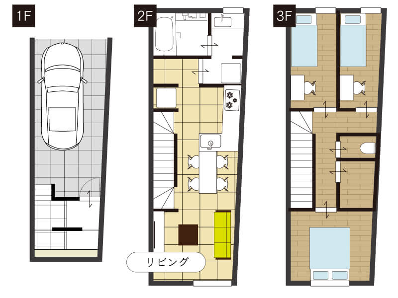 2Fリビングの家