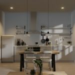 ダウンライトのあるダイニングルーム